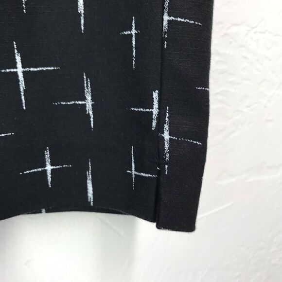 J. Jill Black White T Cross Ankle Pants Petite 4P - Picture 3 of 7